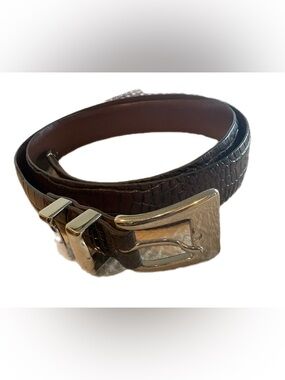 Torani Brown Croc Embossed Calfskin Leather Premium Belt Size 40 Made in Italy